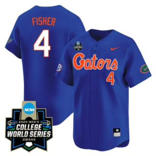 Cade Kurland Jersey #4 Florida Gators 2024 College World Series Vapor Premier Limited NCAA Baseball Stitched Gators Blue