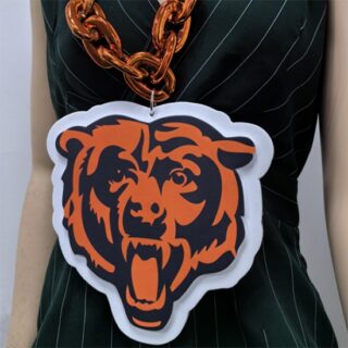 Chicago Bear2 Oversized Superfan Chain Necklace