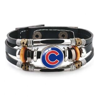 Chicago Cubs MLB Pro football team jewel cowhide bracelet leather hand jewelry