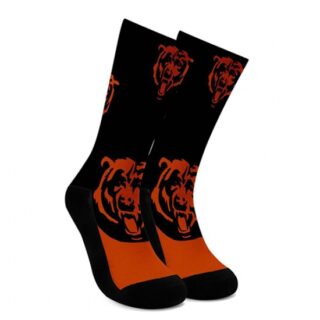 Chicago bear For Bare Feet Men's NFL Stripe Deuce Performance Crew Socks