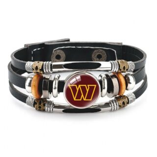 Commanders -NFL Pro football team jewel cowhide bracelet leather hand jewelry