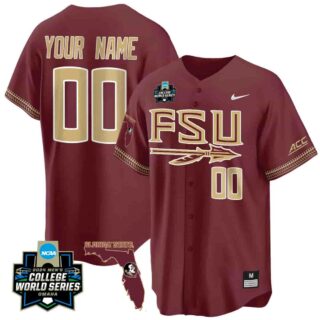 Custom Florida State Seminoles 2024 College World Series Vapor Premier Limited Garnet Jersey V2 All Stitched