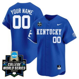Custom Kentucky Wildcats 2324 Jersey 2024 College World Series Patch All Stitched Kentucky Blue