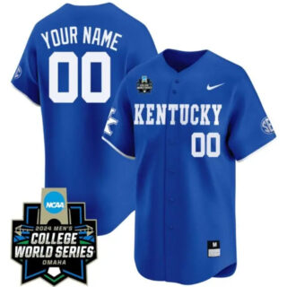 Custom Kentucky Wildcats Jersey 2024 College World Series Vapor Premier Limited NCAA Baseball Stitched Blue