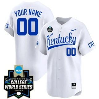 Custom Kentucky Wildcats Jersey 2024 College World Series Vapor Premier Limited NCAA Baseball Stitched White