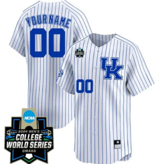 Custom Kentucky Wildcats Jersey 2024 College World Series Vapor Premier Limited NCAA Baseball Stitched White Pinstripe