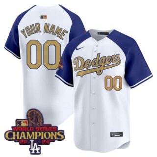 Custom Men's Dodgers 2025 Gold Vapor Premier Limited Jersey All Stitched Alternate