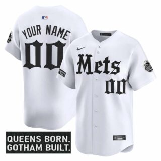 Custom Men's New York Mets 'Gotham Gothic Edition' Vapor Premier Limited Jersey All Stitched White