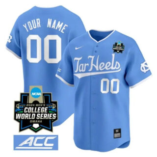 Custom North Carolina Tar Heels Jersey 2024 College World Series Vapor Premier Limited V2 NCAA Baseball Stitched Blue