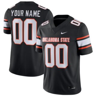 Custom Oklahoma State Cowboys Alternate Game Jersey Black