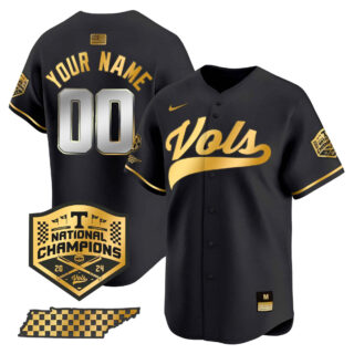 Custom Tennessee Volunteers 2024 Champions Vapor Premier Limited baseball Jersey All StitchedBlack Gold