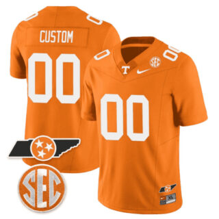 Custom Tennessee Volunteers Checkerboard & Alternate Custom Jersey V2 All Stitched Orange