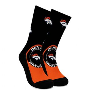Denver Broncos For Bare Feet Men's NFL Stripe Deuce Performance Crew Socks