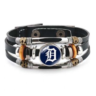 Detroit Tigers MLB Pro football team jewel cowhide bracelet leather hand jewelry