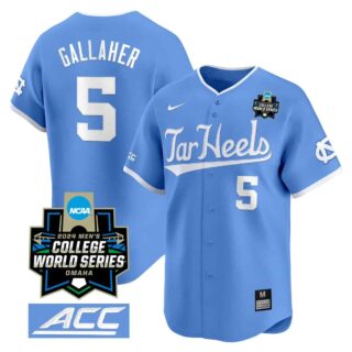 Men's North Carolina Tar Heels #5 Gavin Gallaher Jersey