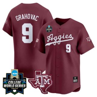 Men's Texas A&M Aggies #9 Gavin Grahovac Jersey