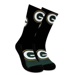 Green Bay Packers For Bare Feet Men's NFL Stripe Deuce Performance Crew Socks
