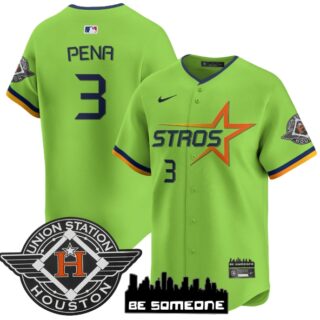 Men's Houston Astros 2025 City Connect Vapor Premier Limited Jersey All Stitched green Jeremy Pena #3