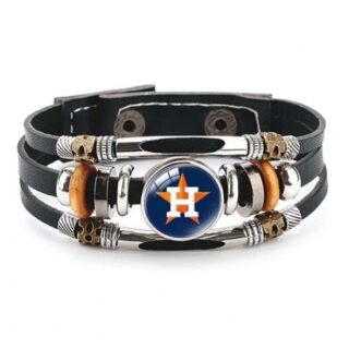 Houston Astros MLB Pro football team jewel cowhide bracelet leather hand jewelry