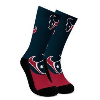 Houston Texans For Bare Feet Men's NFL Stripe Deuce Performance Crew Socks