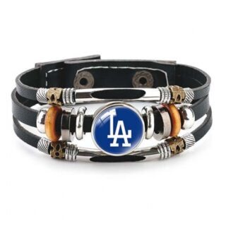 Los Angeles Dodgers MLB Pro football team jewel cowhide bracelet leather hand jewelry