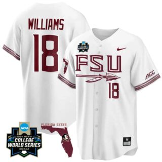 Men's Florida State Seminoles #18 Max Williams Jersey