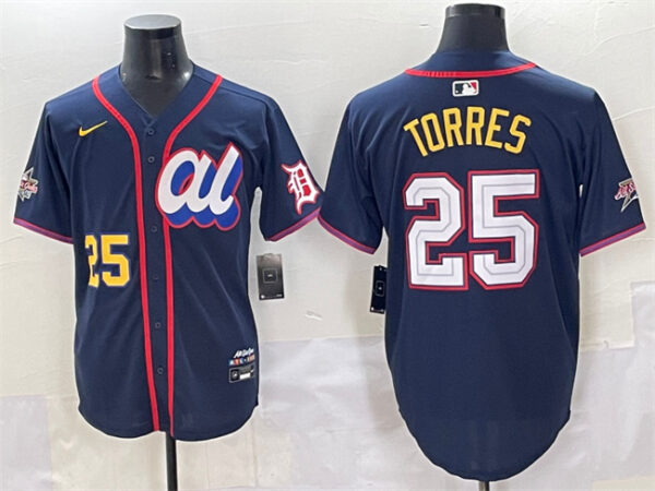 Men's American League #25 Gleyber Torres Navy 2025 All-Star Edition Limited Stitched Baseball Jersey