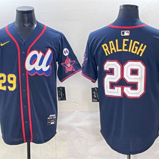 Men's American League #29 Cal Raleigh Navy 2025 All-Star Edition V3 Limited Stitched Baseball Jersey
