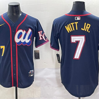 Men's American League #7 Bobby Witt Jr. Navy 2025 All-Star Edition Limited Stitched Baseball Jersey