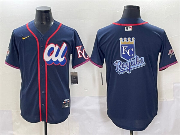 Men's American League Kansas City Royals Team Big Logo Navy 2025 All-Star Edition Limited Stitched Baseball Jerseys
