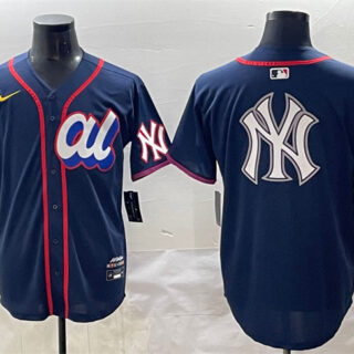 Men's American League New York Yankees Team Big Logo Navy 2025 All-Star Edition Limited Stitched Baseball Jersey