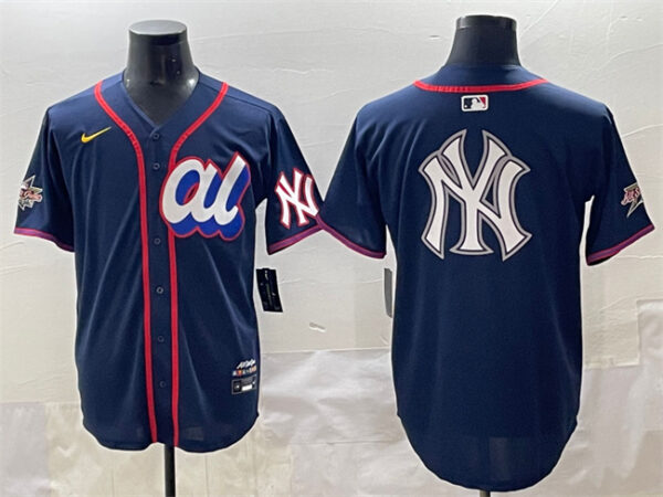 Men's American League New York Yankees Team Big Logo Navy 2025 All-Star Edition Limited Stitched Baseball Jersey
