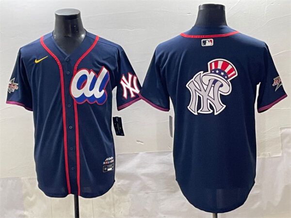 Men's American League New York Yankees Team Big Logo Navy 2025 All-Star Edition Limited Stitched Baseball Jersey