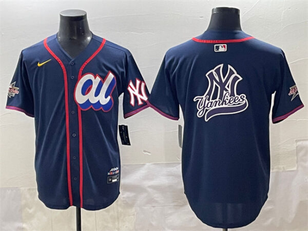 Men's American League New York Yankees Team Big Logo Navy 2025 All-Star Edition Limited Stitched Baseball Jersey