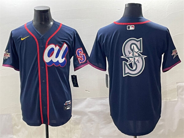 Men's American League Seattle Mariners Team Big Logo Navy 2025 All-Star Edition Limited Stitched Baseball Jersey