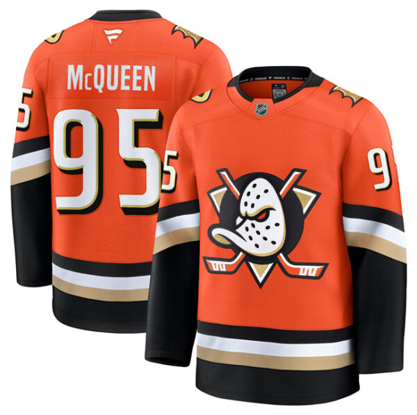 Men's Anaheim Ducks #95 Roger McQueen Orange 2024-25 Home Stitched Hockey Jersey