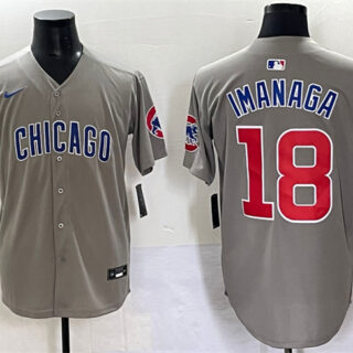 Men's Chicago Cubs #18 Shota Imanaga Grey Limited Stitched Baseball Jersey