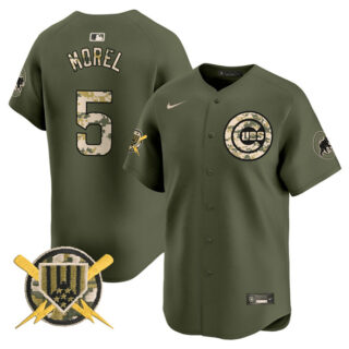 Men's Chicago Cubs #5 Christopher Morel Green Armed Forces Day Vapor Limited Stitched Baseball Jersey