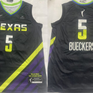 Men's Dallas Wings #5 Paige Bueckers Black Stitched Basketball Jersey