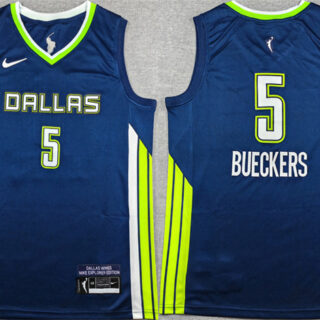 Men's Dallas Wings #5 Paige Bueckers Navy Stitched Basketball Jersey