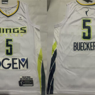 Men's Dallas Wings #5 Paige Bueckers White 2025 Stitched Basketball Jersey