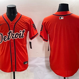Men's Detroit Tigers Blank Orange With Patch Vapor Premier Limited Stitched Baseball Jersey