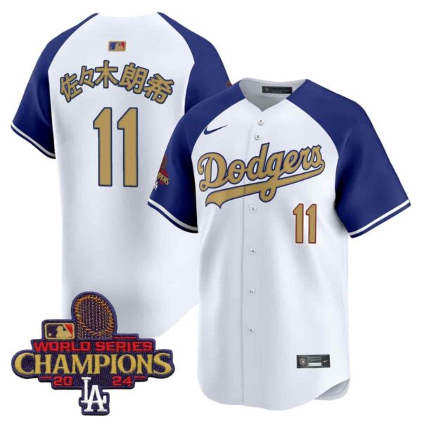 Men's Dodgers 2025 Gold Vapor Premier Limited Jersey All Stitched Alternate Roki Sasaki (Kanji) #11