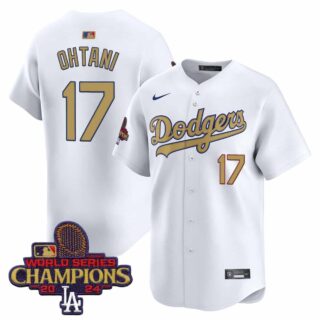 Men's Dodgers 2025 Gold Vapor Premier Limited Jersey All Stitched White Shohei Ohtani #17