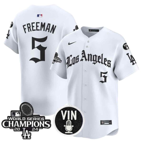 Men's Dodgers 2025 LA Gothic Style Vapor Premier Limited Jersey All Stitched Freddie Freema #5