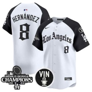 Men's Dodgers 2025 LA Gothic Style Vapor Premier Limited Jersey All Stitched Kike Hernandez #8