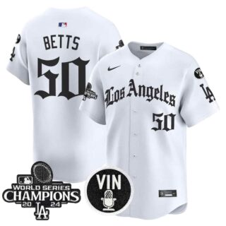 Men's Dodgers 2025 LA Gothic Style Vapor Premier Limited Jersey All Stitched Mookie Betts #50