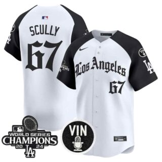 Men's Dodgers 2025 LA Gothic Style Vapor Premier Limited Jersey All Stitched Vin Scully #67