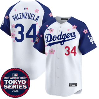 Men's Dodgers Tokyo Series 2025 Vapor Premier Limited Jersey Stitched Alternate Fernando Valenzuela #34
