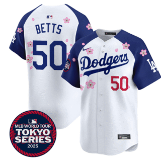 Men's Dodgers Tokyo Series 2025 Vapor Premier Limited Jersey Stitched Alternate Mookie Betts #50